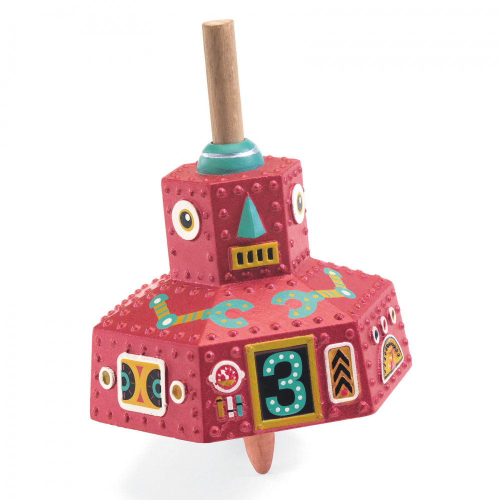 spinning top robot red by Djeco