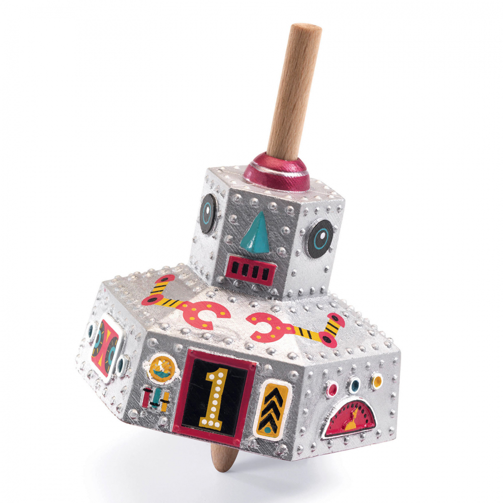 spinning top robot grey by Djeco