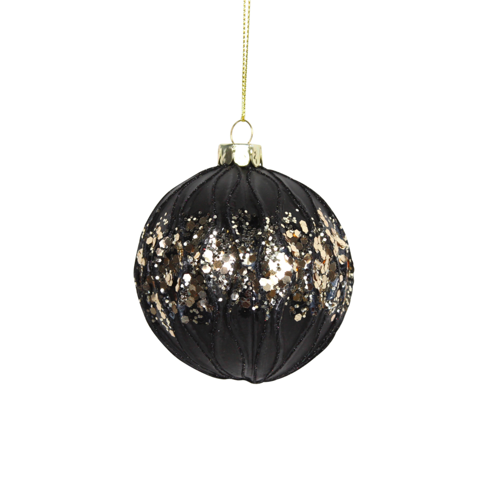 black and gold bauble by gisela graham