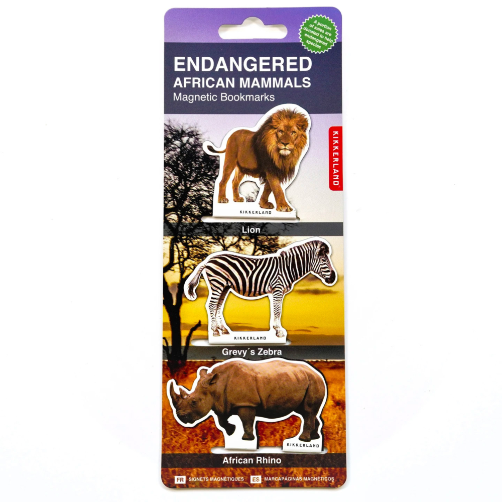 endangered african mammals bookmarks by Kikkerland