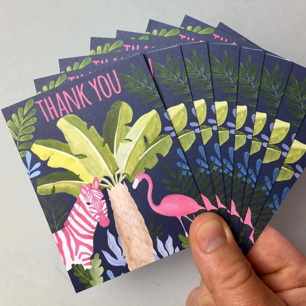 pack of 8 thank you cards zebra by earlybird