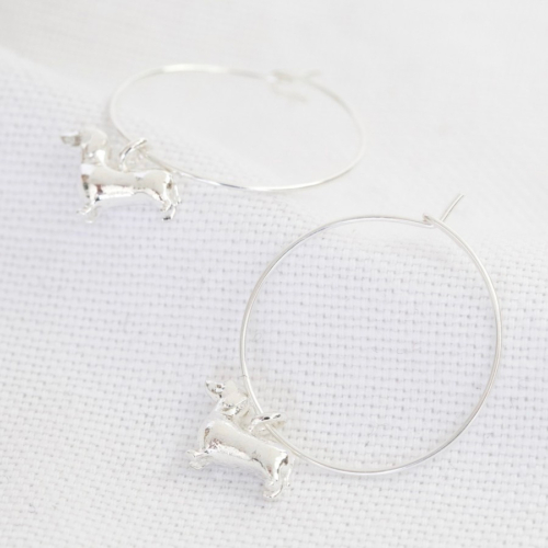 silver sausage dogs hoops by lisa angel
