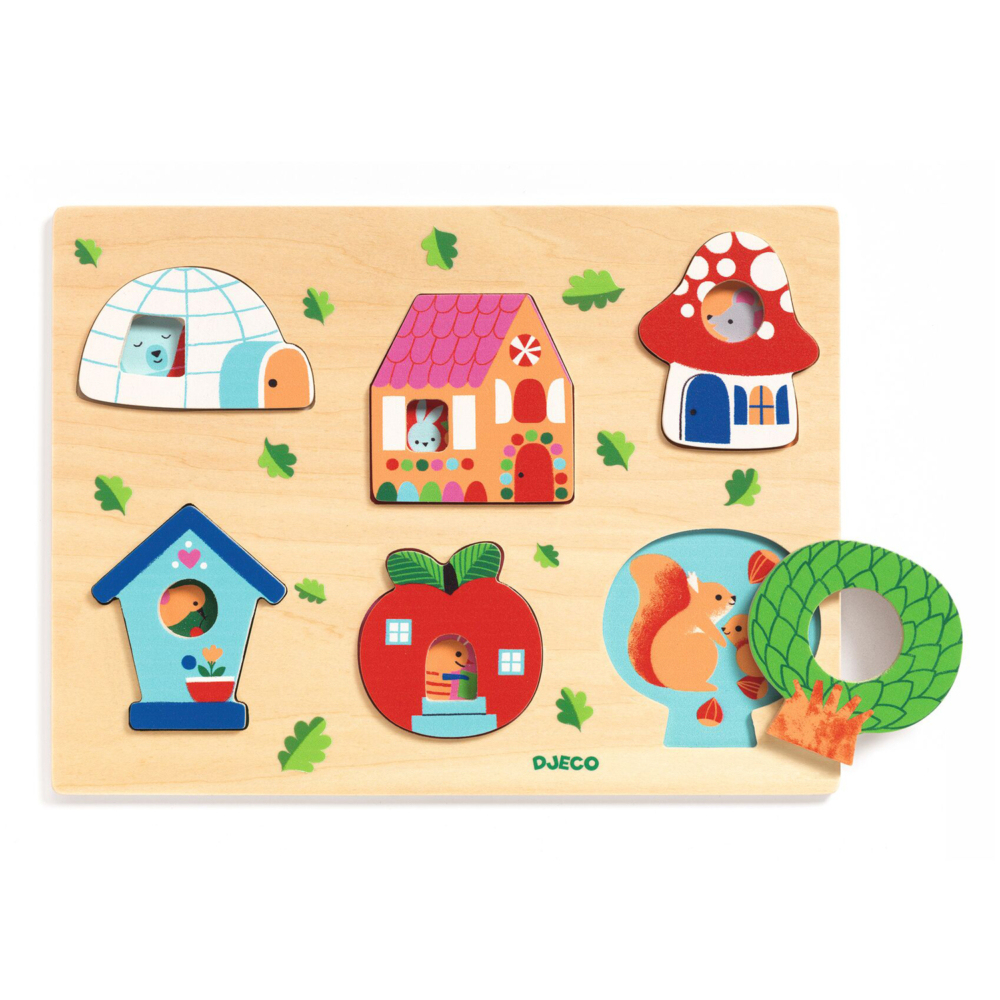 wooden puzzle coucou house by djeco