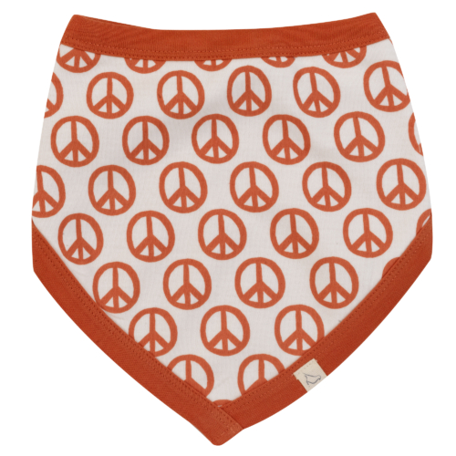 bandana bib peace orange by Pigeon Organics