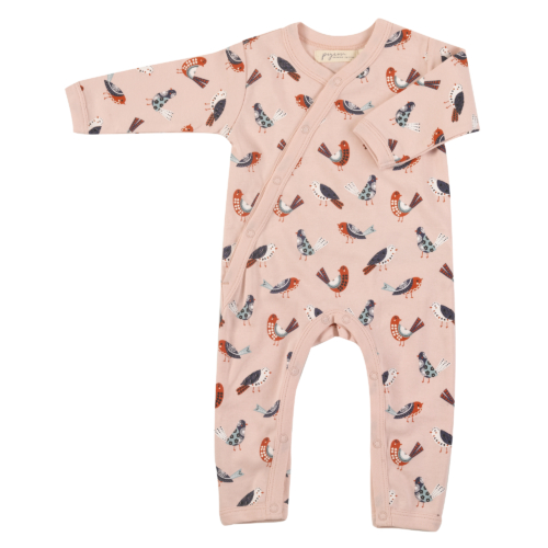 Kimono rompewr pink birds by Pigeon Organics SS22