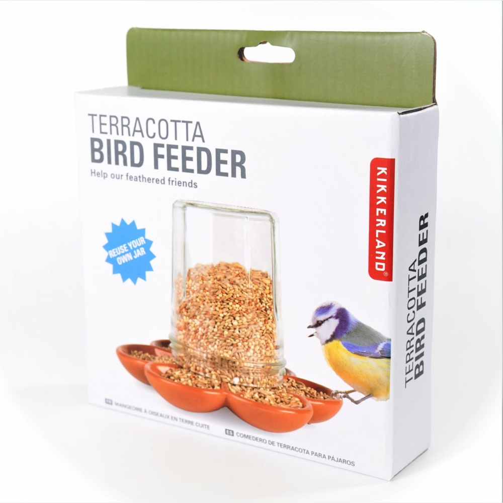 terracotta bird feeder by Kikkerland
