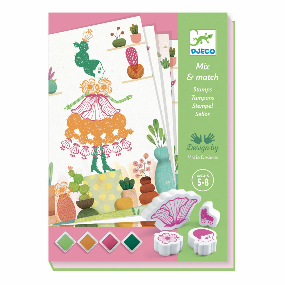 mix and match stamps flower girls by djeco