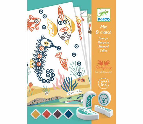 mix and match stamps surprising animals by djeco