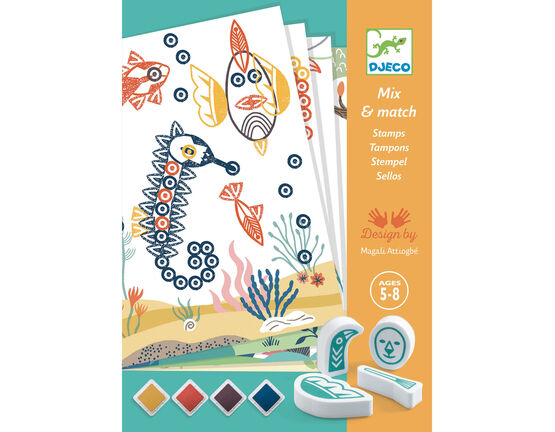 mix and match stamps surprising animals by djeco