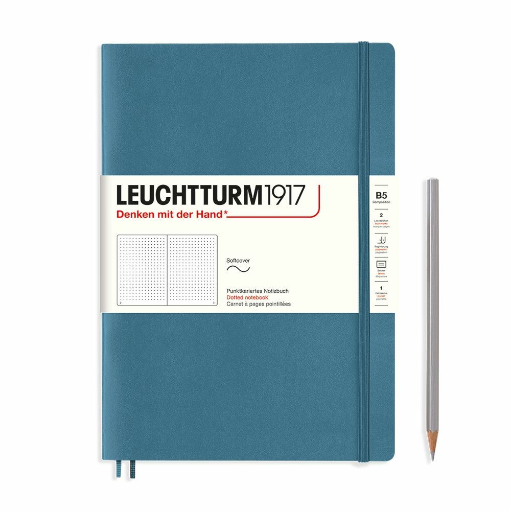 composition notebook b5 softcover stone blue dotted by Leuchtturm1917