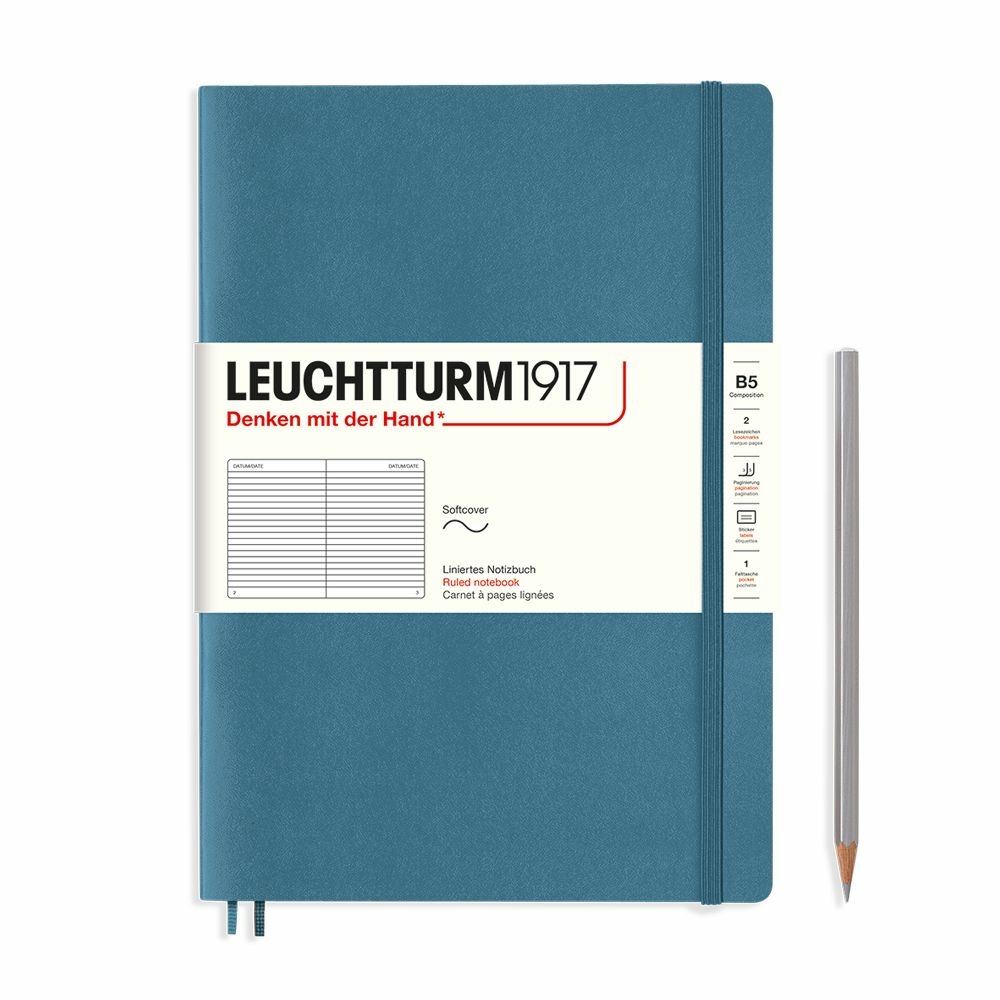 composition notebook b5 stone blue softcover ruled by Leuchtturm1917