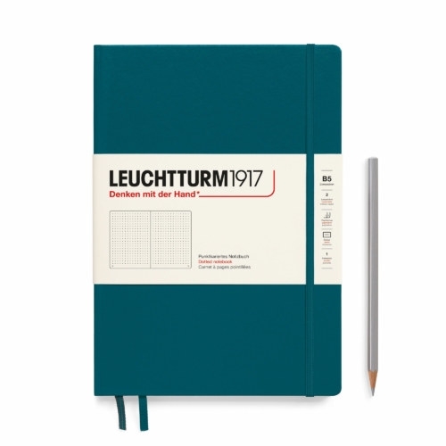 composition notebook hardcover pacific green dotted by Leuchtturm1917
