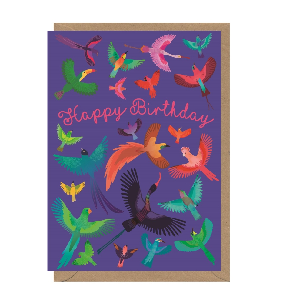 birds birthday card by Elena Essex