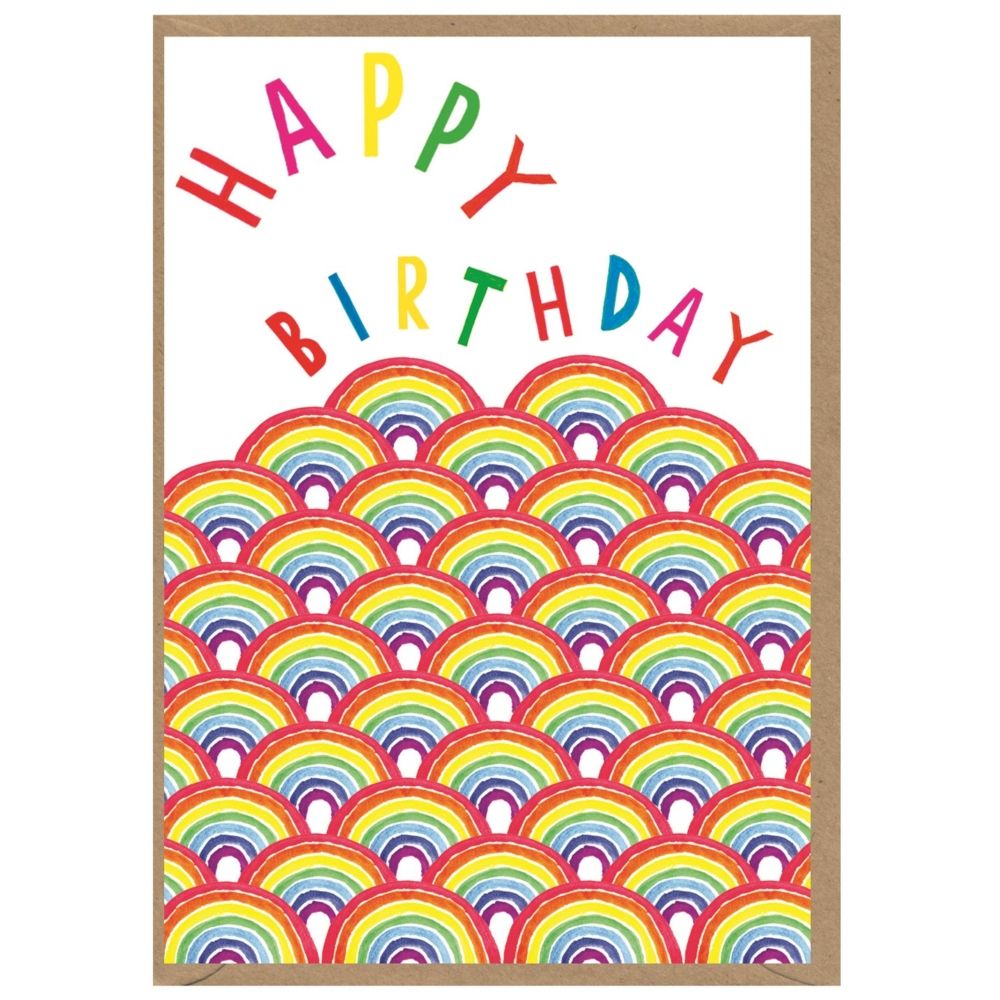 fab neon rainbow birthday card by earlybird