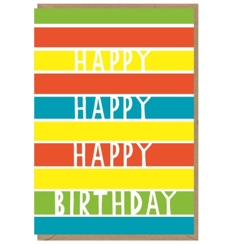 Fab neon stripes birthday card by earlybird