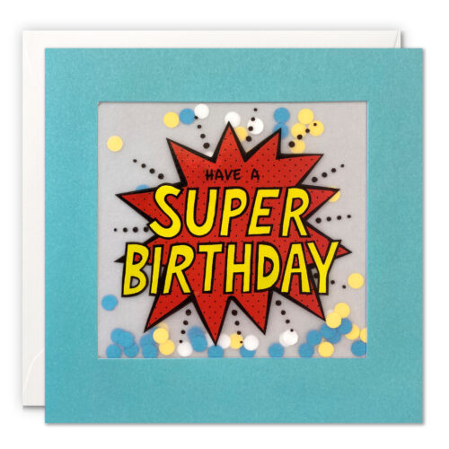 shakies pop art birthday card super by James Ellis