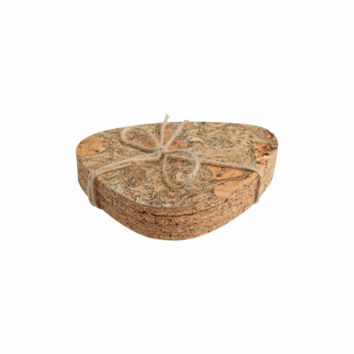 ocean set of 4 cork pebble coasters by T&G Woodware