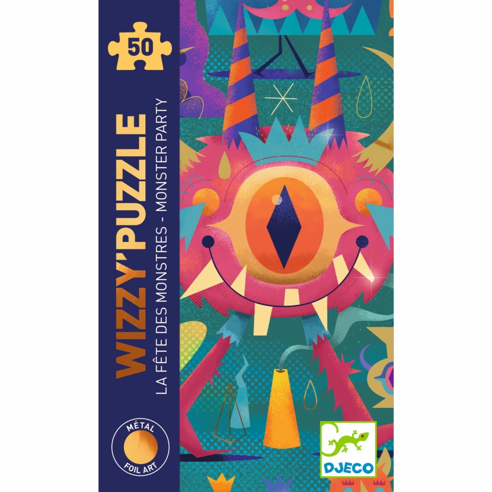wizzy puzzle monster party 50 pieces by Djeco