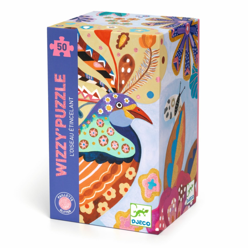 wizzy puzzle sparkling bird 50 pieces by Djeco