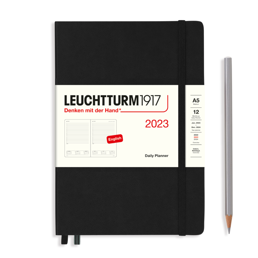 hardcover medium daily planner 2023 black by Leuchtturm1917