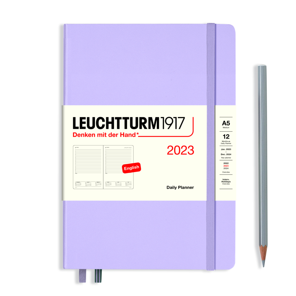 hardcover medium daily planner 2023 lilac by Leuchtturm1917