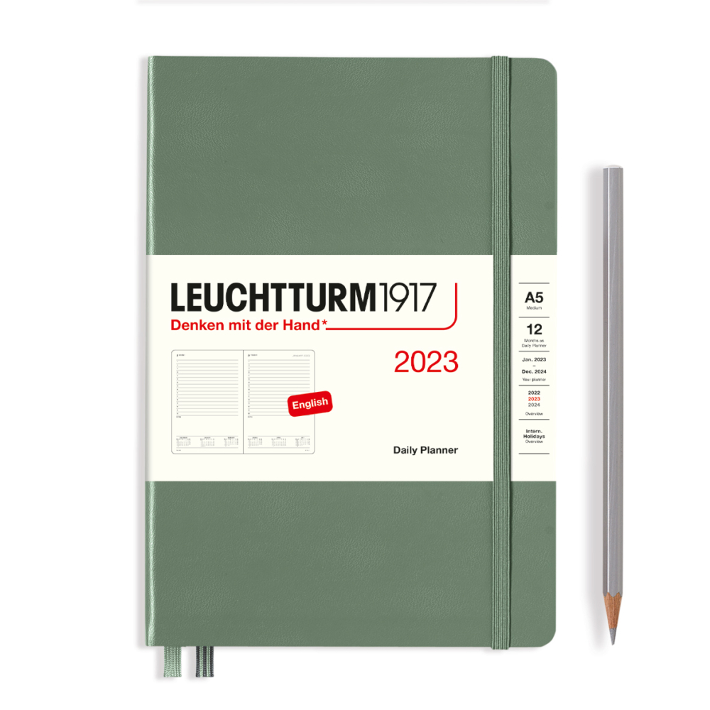 hardcover medium daily planner 2023 olive by Leuchtturm1917