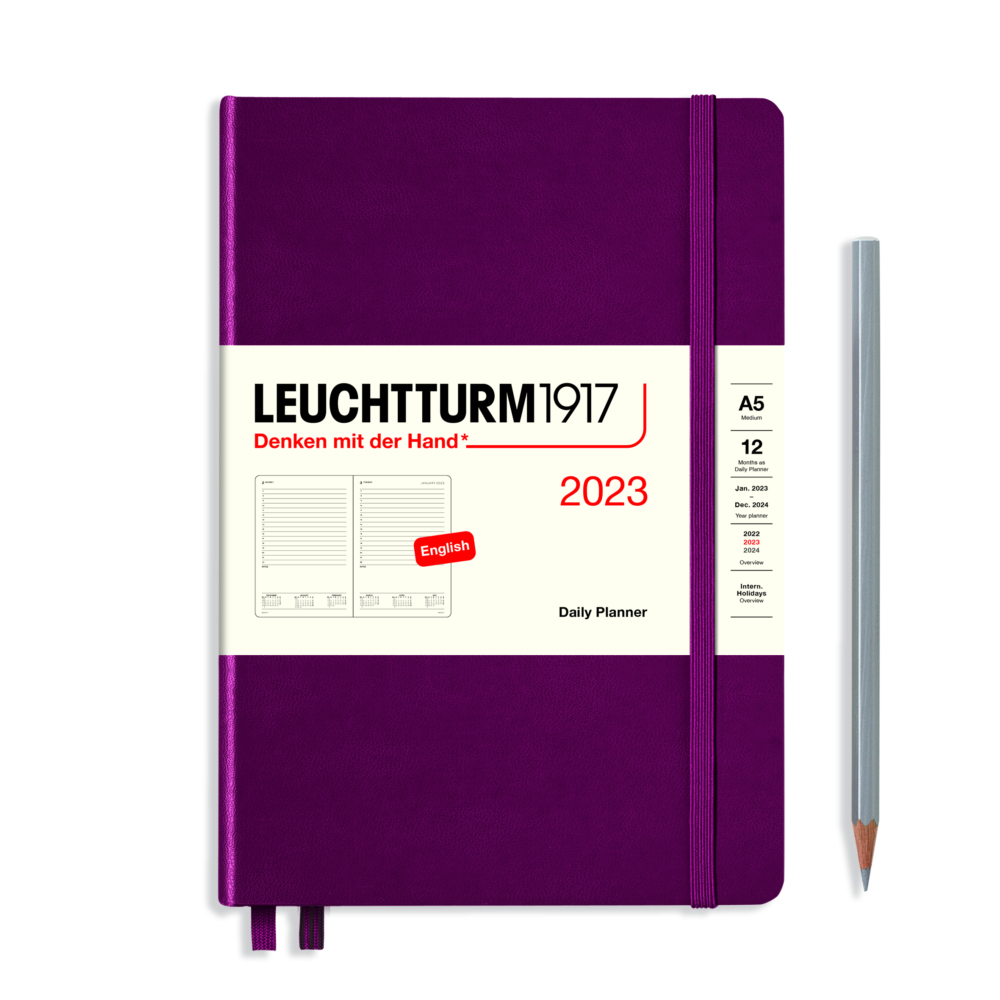 hardcover medium daily planner 2023 port red by Leuchtturm1917