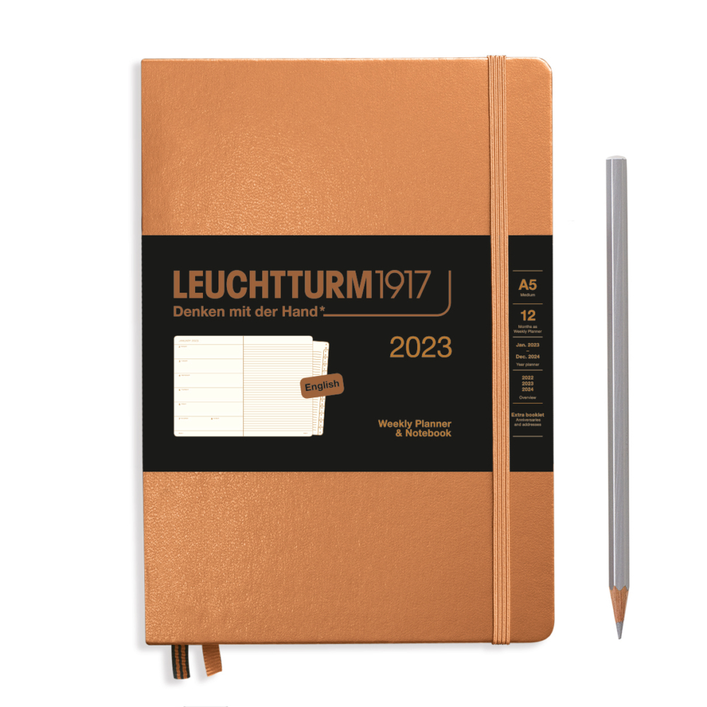 hardcover medium weekly planner and notebook 2023 copper by Leuchtturm1917