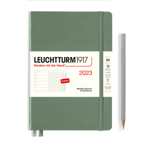 hardcover medium weekly planner and notebook olive by Leuchtturm1917