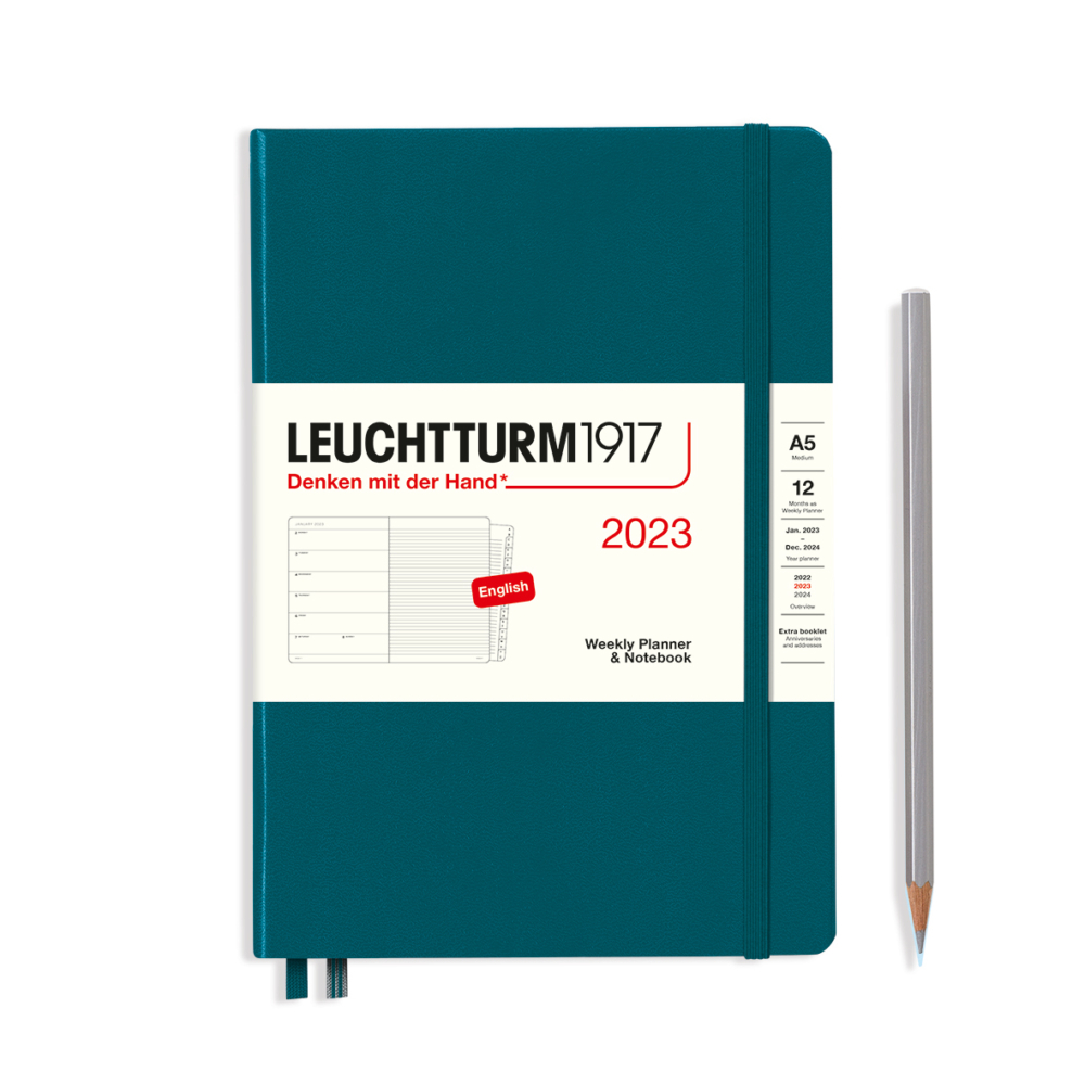 hardcover medium weekly planner and notebook pacific green by Leuchtturm1917