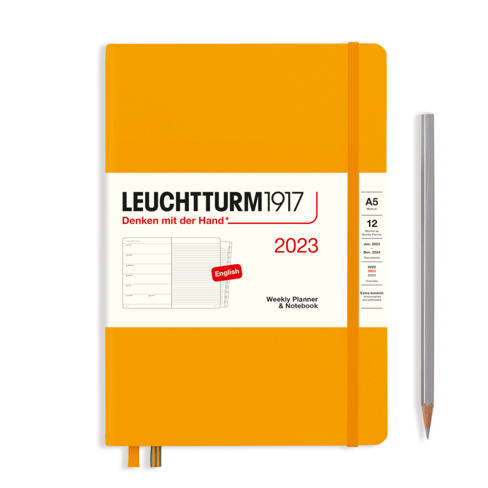 hardcover medium weekly planner and notebook rising sun by Leuchtturm1917
