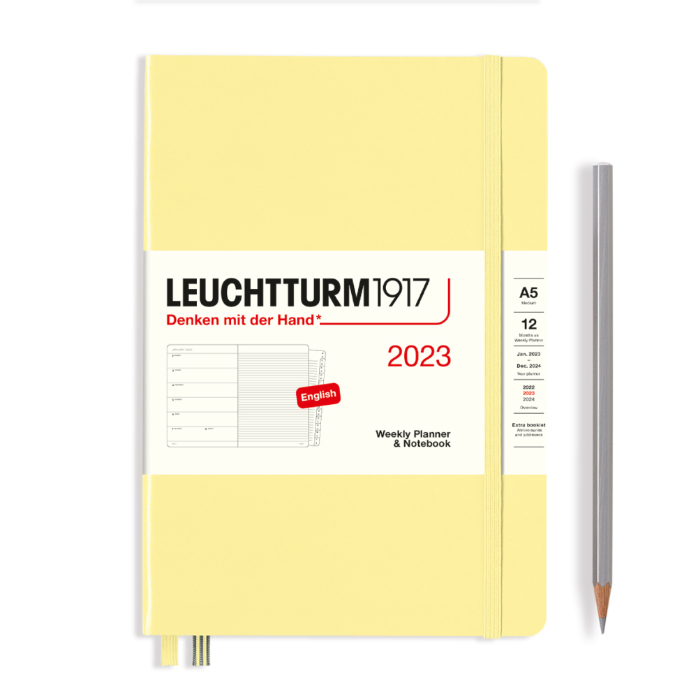 hardcover medium weekly planner and notebook vanilla by Leuchtturm1917