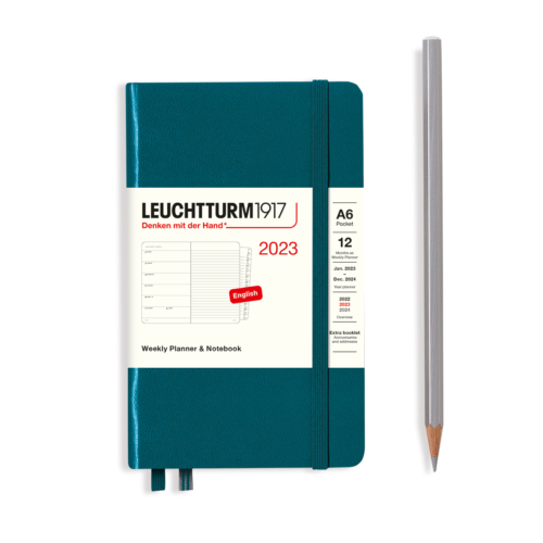 pocket hardcover weekly planner and notebook pacific green by Leuchtturm1917