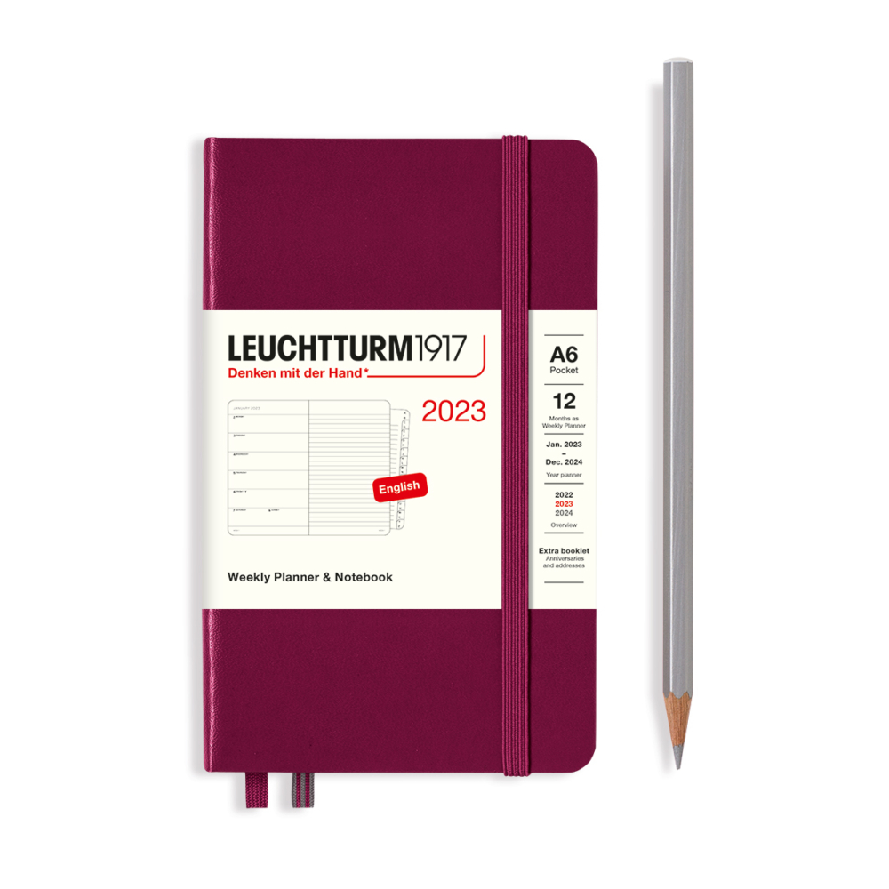 pocket hardcover weekly planner and notebook port red by Leuchtturm1917