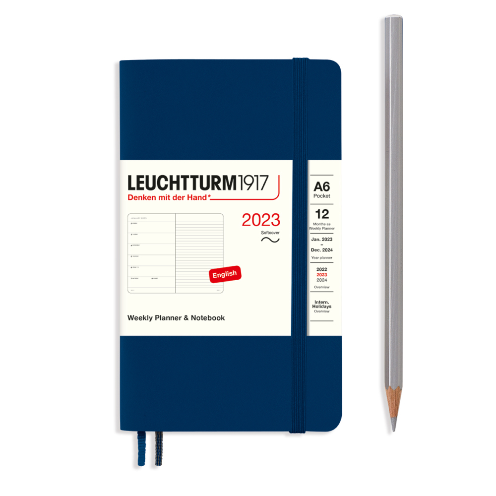 softcover pocket weekly planner and notebook navy by Leuchtturm1917