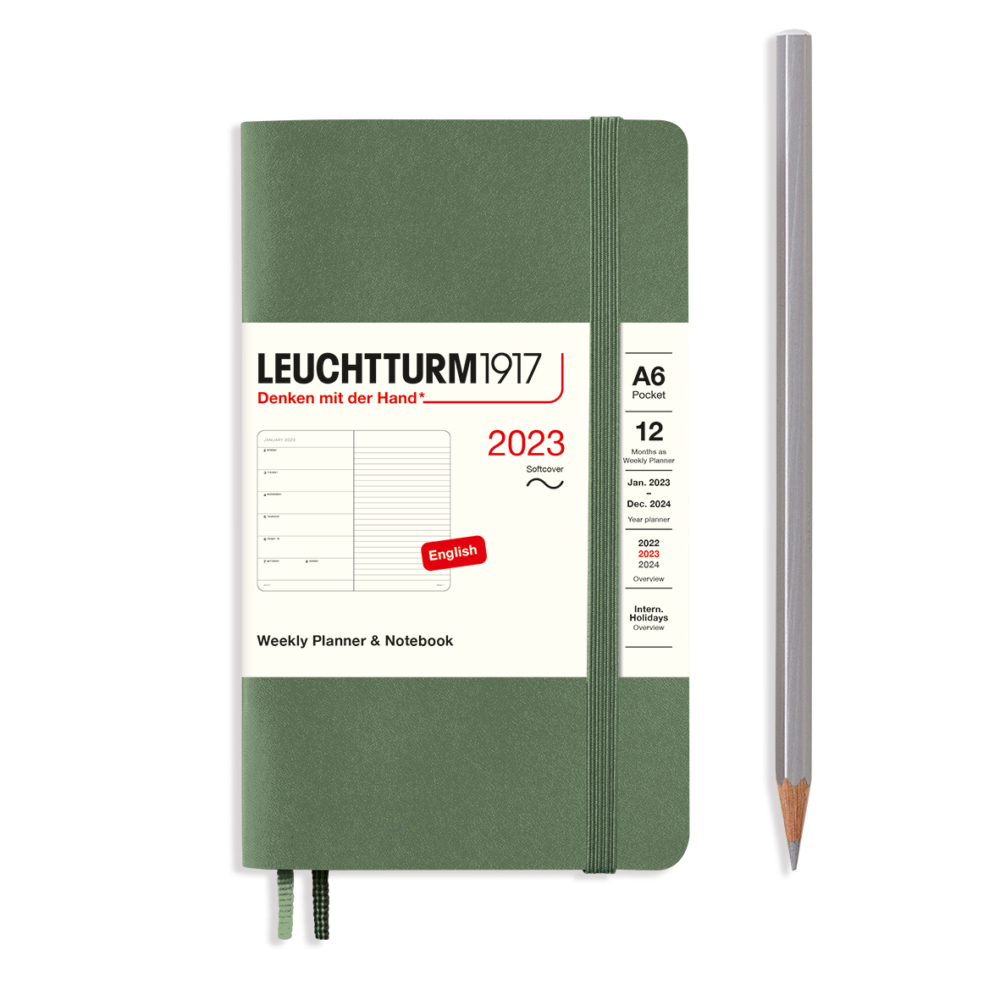 softcover pocket weekly planner and notebook olive by Leuchtturm1917