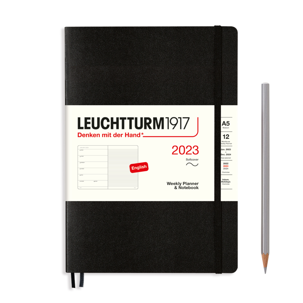 softcover medium weekly planner and notebook black by Leuchtturm1917