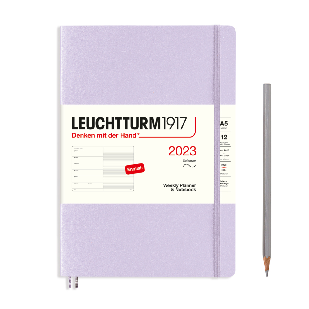softcover medium weekly planner and notebook lilac by Leuchtturm1917