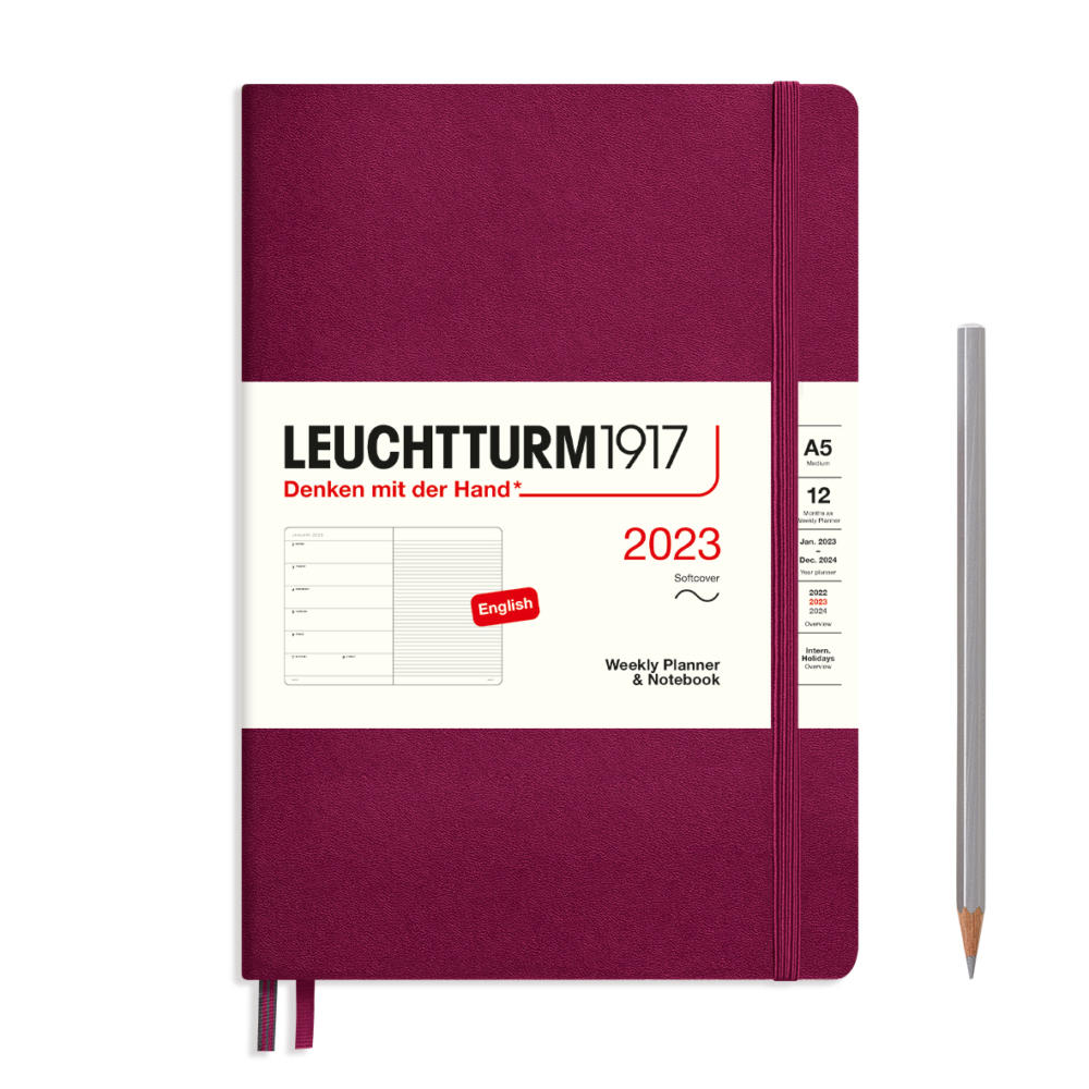 softcover medium weekly planner and notebook port red by Leuchtturm1917