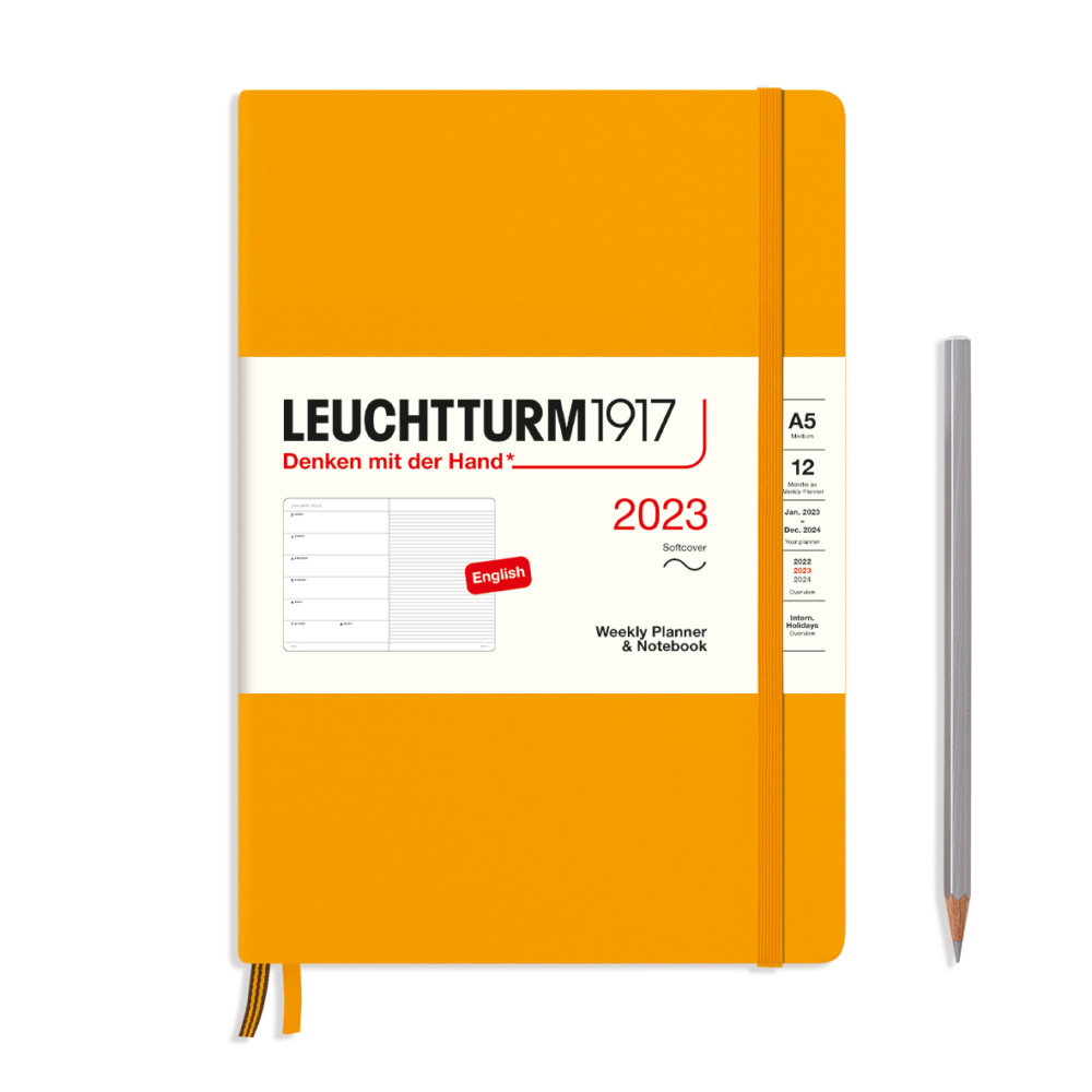 softcover medium weekly planner and notebook rising sun by Leuchtturm1917