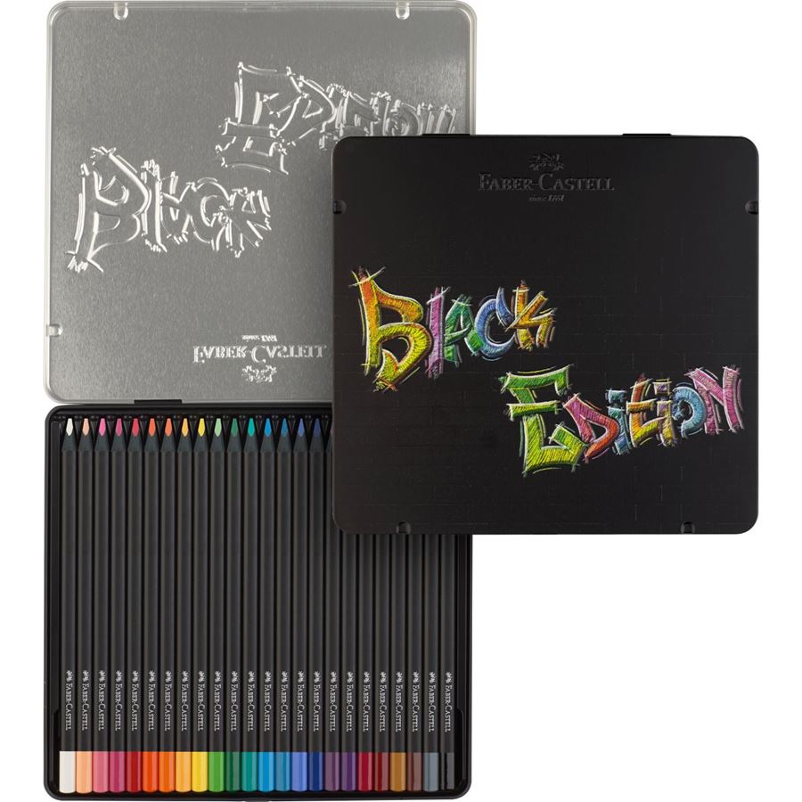 black edition colouring pencils tin by Faber Castell