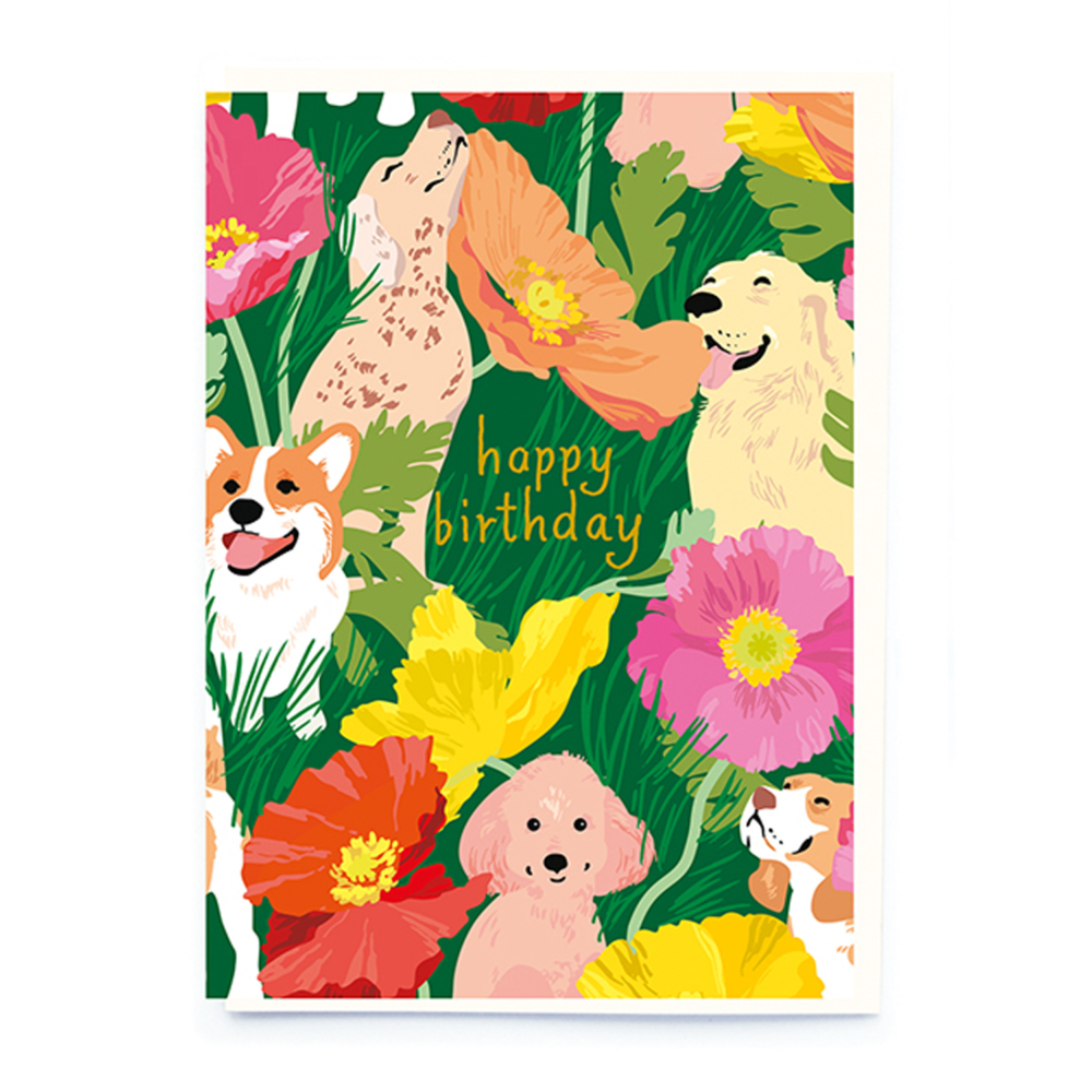 dogs and poppies card by Noi Publishing