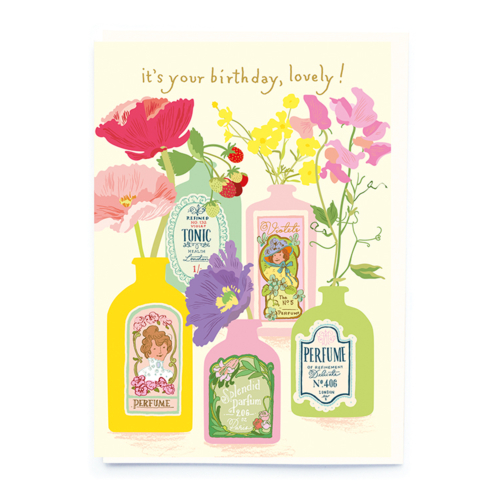 perfume bottles card by Noi Publishing