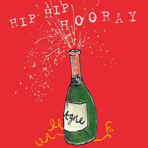 Hip Hip Hooray card by poet and painter