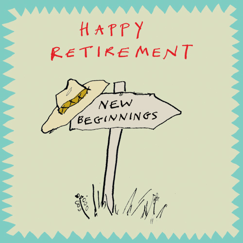 happy retirement new beginnings card