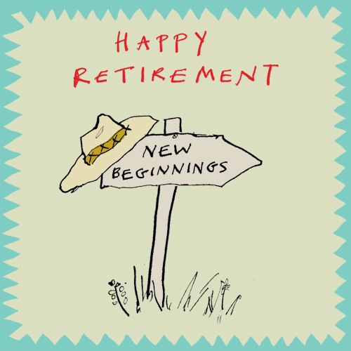 happy retirement new beginnings card