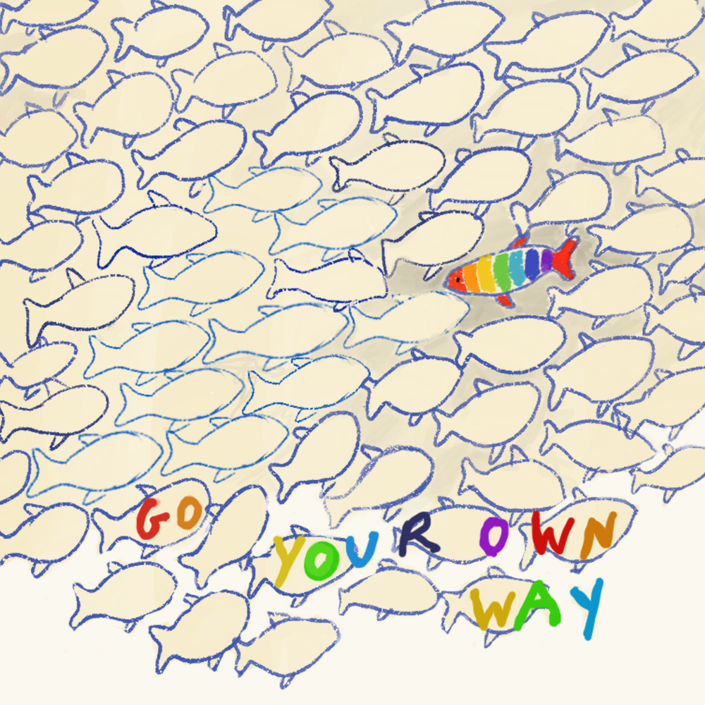 Go your own way card by poet and painter