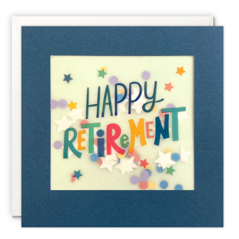 Happy Retirement Stars Paper Shakies Card