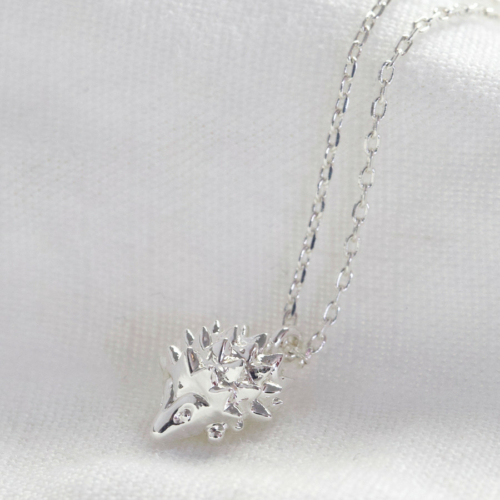 hedgehog necklace silver plate by Lisa angel