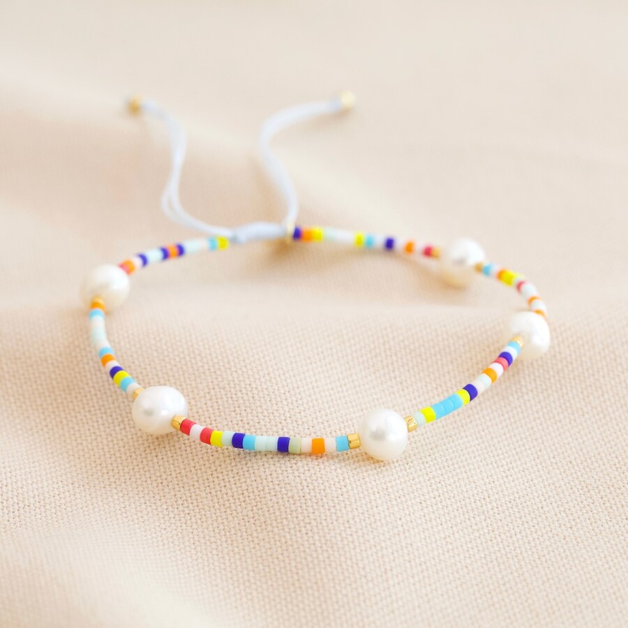 miyuki seed bead and freshwater pearl bracelet by lisa angel